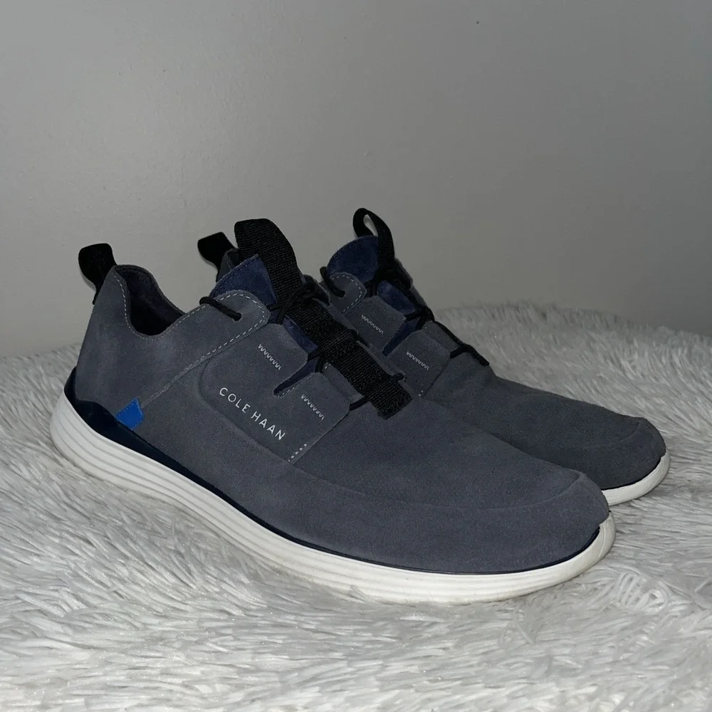 Cole‎ Haan Grandsport Shoes Men's 13 M Blue Suede Oxford Sneakers Casual Preppy
